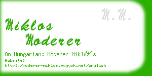 miklos moderer business card